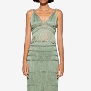 SIMKHAI
CLAUDETTE MACRAMÉ BRALETTE WITH FRINGE